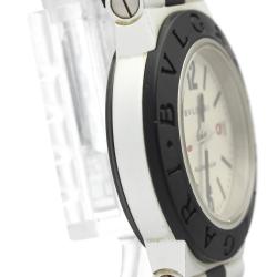 Bvlgari Silver Diagono Aluminum Rubber AL29A Women's Wristwatch 29MM