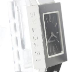Pre Owned Bvlgari Black Stainless Steel Quadrato SQ22SS Women's Wristwatch 22MM
