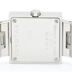 Pre Owned Bvlgari Black Stainless Steel Quadrato SQ22SS Women's Wristwatch 22MM