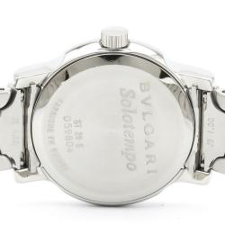 Pre Owned Bvlgari Black Stainless Steel Solotempo ST29S Women's Wristwatch 29MM