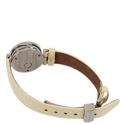Bvlgari White and Leather Diamond Stainless Steel BZ22S B.zero1 Women's Wristwatch 22MM