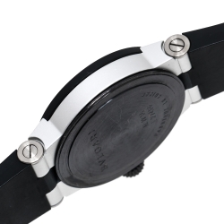 Bvlgari Carbon Fiber Two-Tone Aluminium Rubber Diagono AL28TA Women's Wristwatch 28 mm