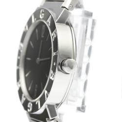 Pre Owned Bvlgari Black Stainless Steel Bvlgari Quartz Bb30Ssd Women's Wristwatch 30 MM