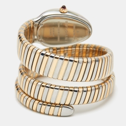 Pre Owned ساعة يد نسائية بلغاري سيربنتي توبوغاس 102236 ستانلس ستيل وذهب وردي عيار 18 فضية 35مم