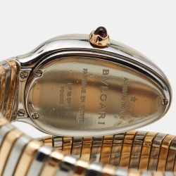 Pre Owned ساعة يد نسائية بلغاري سيربنتي توبوغاس 102236 ستانلس ستيل وذهب وردي عيار 18 فضية 35مم