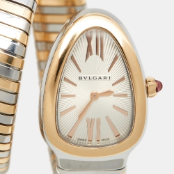 Pre Owned ساعة يد نسائية بلغاري سيربنتي توبوغاس 102236 ستانلس ستيل وذهب وردي عيار 18 فضية 35مم