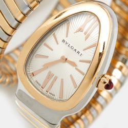 Pre Owned ساعة يد نسائية بلغاري سيربنتي توبوغاس 102236 ستانلس ستيل وذهب وردي عيار 18 فضية 35مم