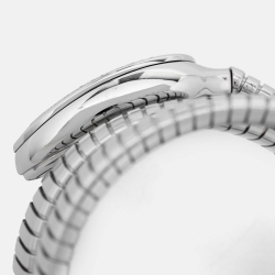 Pre Owned ساعة يد نسائية بلغاري سيربينتي توبوغاس 101910 ستانلس ستيل و ألماس زخارف أشعة الشمس متلالئة فضية 35 مم