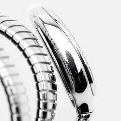 Pre Owned ساعة يد نسائية بلغاري سيربينتي توبوغاس 101910 ستانلس ستيل و ألماس زخارف أشعة الشمس متلالئة فضية 35 مم