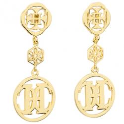 مملوكة مسبقًا Carolina Herrera Gold Tone Pendant Earrings