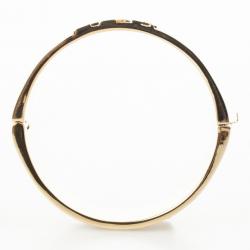 Pre Owned Carolina Herrera CH logo Black Cuff Bracelet