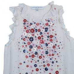 Pre Owned Carolina Herrera White Embellished Top S