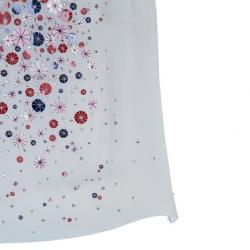 Pre Owned Carolina Herrera White Embellished Top S