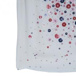 Pre Owned Carolina Herrera White Embellished Top S