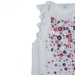 Pre Owned Carolina Herrera White Embellished Top S