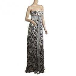 Carolina Herrera Printed Chiffon Gown M