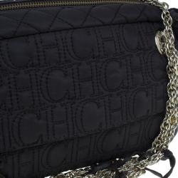 مملوكة مسبقًا Carolina Herrera Brown Nylon Monogram Shoulder Bag