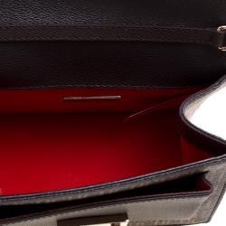 Pre Owned Carolina Herrera Brown/Red Small Carry on Bandoulière Bag