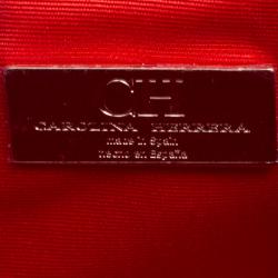 Pre Owned Carolina Herrera Brown/Red Small Carry on Bandoulière Bag