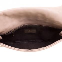 Pre Owned Carolina Herrera Beige Embossed Leather Clutch