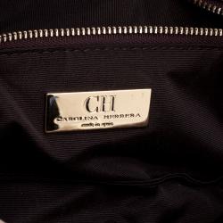 Pre Owned Carolina Herrera Beige Embossed Leather Clutch