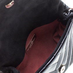 Pre Owned Carolina Herrera Black Quilted Patent Leather Top Handle Bag