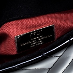 Pre Owned Carolina Herrera Black Quilted Patent Leather Top Handle Bag