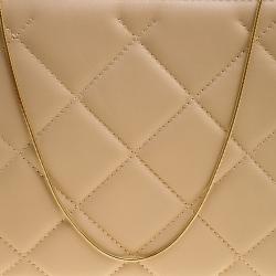 Pre Owned Carolina Herrera Beige Leather Chain Clutch
