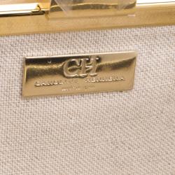 Pre Owned Carolina Herrera Beige Leather Chain Clutch