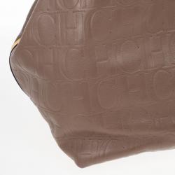 Pre Owned Carolina Herrera Silver Matryoshka Tote