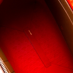 Pre Owned Carolina Herrera Brown Monogram Leather Shopper Tote