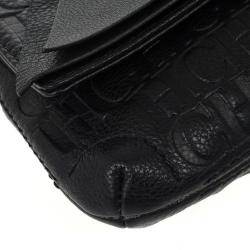 Pre Owned Carolina Herrera Monogram Embossed Bow Bag
