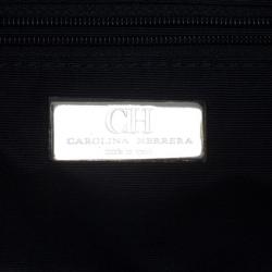 Pre Owned Carolina Herrera Monogram Embossed Bow Bag