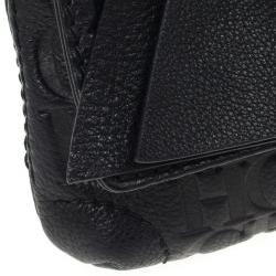 Pre Owned Carolina Herrera Monogram Embossed Bow Bag