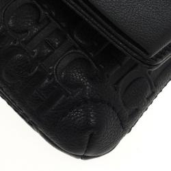 Pre Owned Carolina Herrera Monogram Embossed Bow Bag