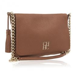 Pre Owned Carolina Herrera Brown Leather Flap Bag