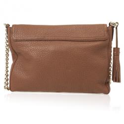 Pre Owned Carolina Herrera Brown Leather Flap Bag