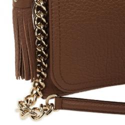 Pre Owned Carolina Herrera Brown Leather Flap Bag