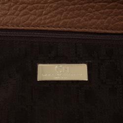 Pre Owned Carolina Herrera Brown Leather Flap Bag