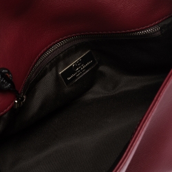 Pre Owned Carolina Herrera Red Quilted Leather Flap Shoulder Bag