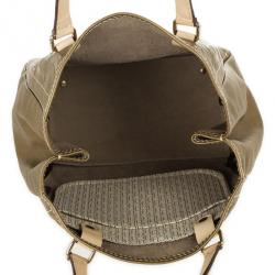 Pre Owned Carolina Herrera Gold Monogram Embossed Tote