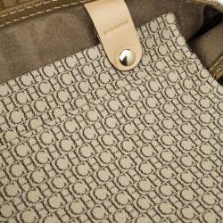 Pre Owned Carolina Herrera Gold Monogram Embossed Tote