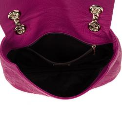 Pre Owned Carolina Herrera ‘Holly’ Fuschia Monogram Embossed Bag