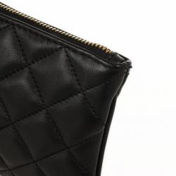 Pre Owned Carolina Herrera Black Quilted Leather Wristlet