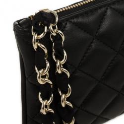 Pre Owned Carolina Herrera Black Quilted Leather Wristlet