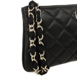 Pre Owned Carolina Herrera Black Quilted Leather Wristlet