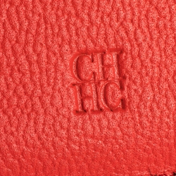 Pre Owned Carolina Herrera Dark Brown Monogram Coated Canvas and Leather Flap Compact Wallet