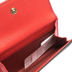 Pre Owned Carolina Herrera Dark Brown Monogram Coated Canvas and Leather Flap Compact Wallet