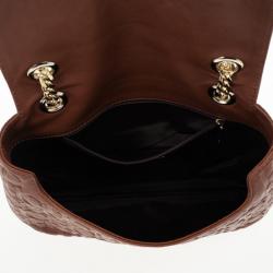 Pre Owned Carolina Herrera ‘Holly' Brown Monogram Embossed Bag