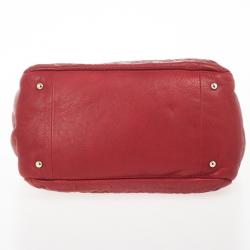 Pre Owned Carolina Herrera Red Monogram Embossed 'New Anna' Tote